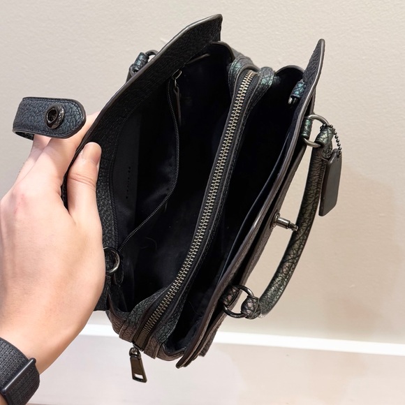 Coach Green Hologram Leather Mercer Satchel 24 - Picture 9 of 10